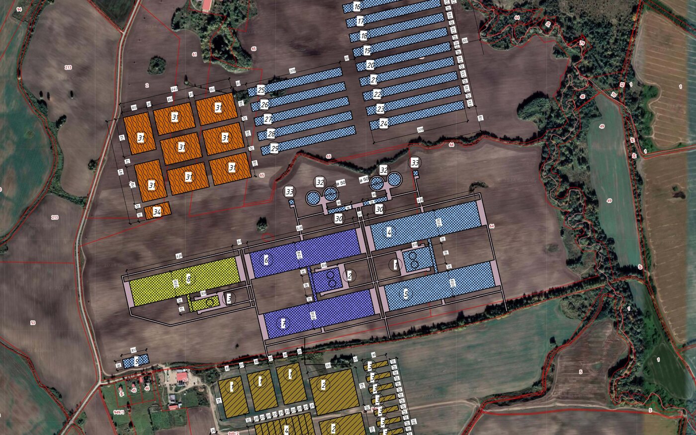 Site master plan for a large-scale dairy holding, Russia